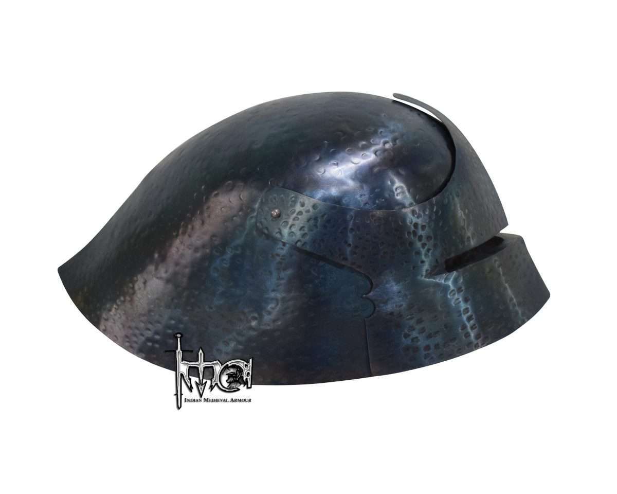 Medieval Sallet Helmet Blackened