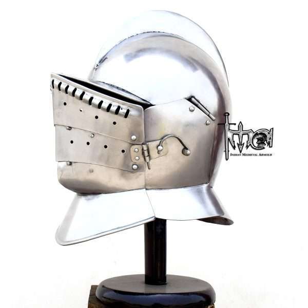 Medieval Burgonet Helmet With Visor (Sturmhaube)