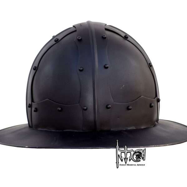 Medieval Kettle Hat Helmet (Black)