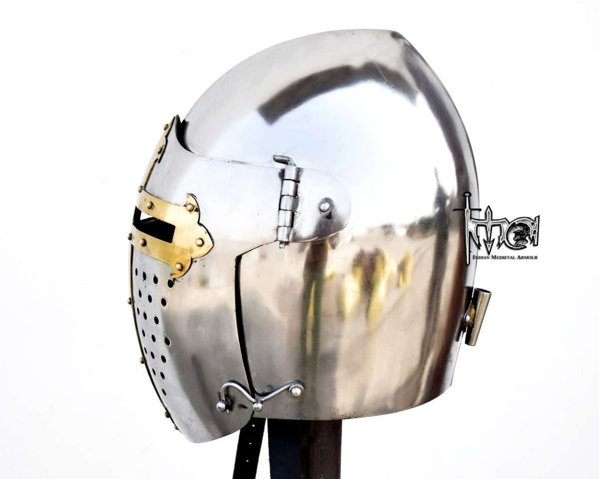 Medieval Bascinet Helmet With Visor