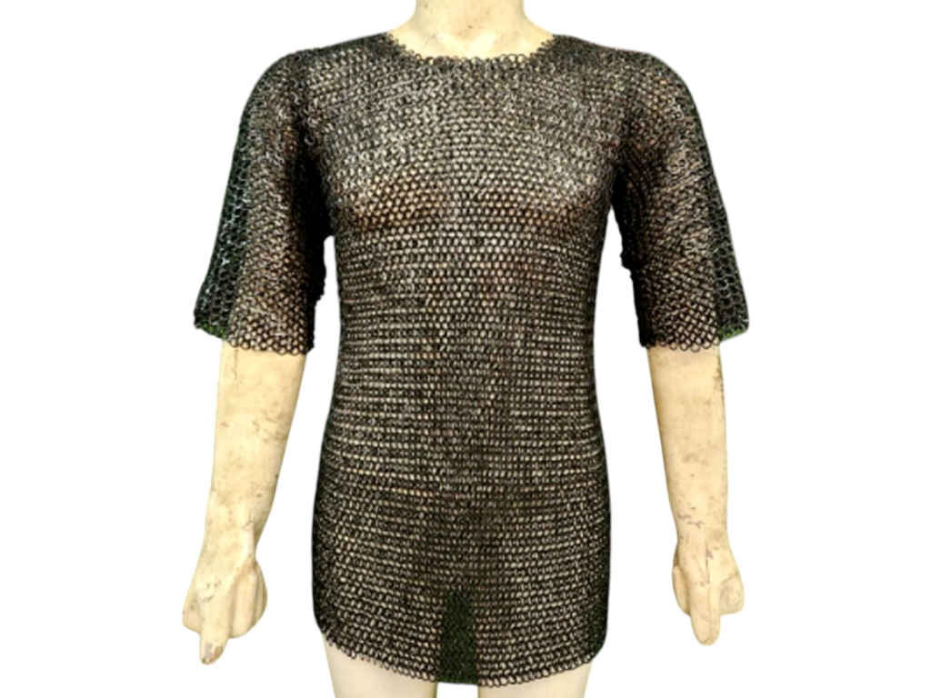 Aluminum Chainmail Shirt 10mm Flat Ring Riveted Blackened Finish
