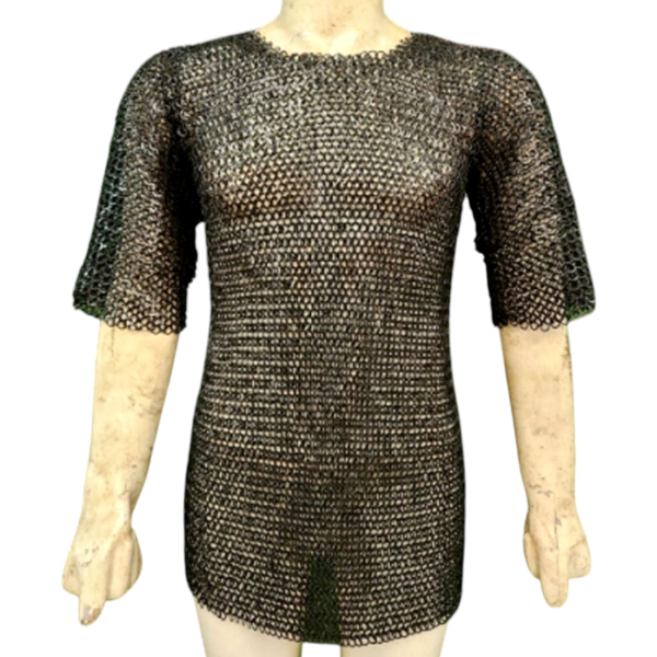 Aluminum Chainmail Shirt 10mm Flat Ring Riveted Blackened Finish