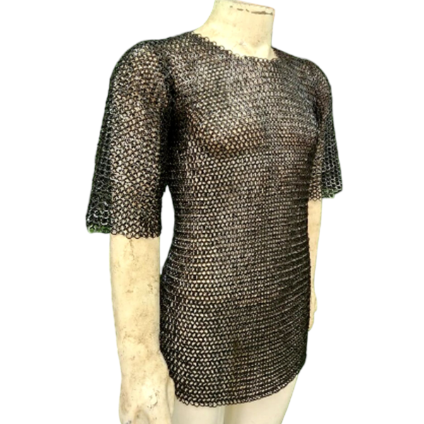 Aluminum Chainmail Shirt 10mm Flat Ring Riveted Blackened Finish
