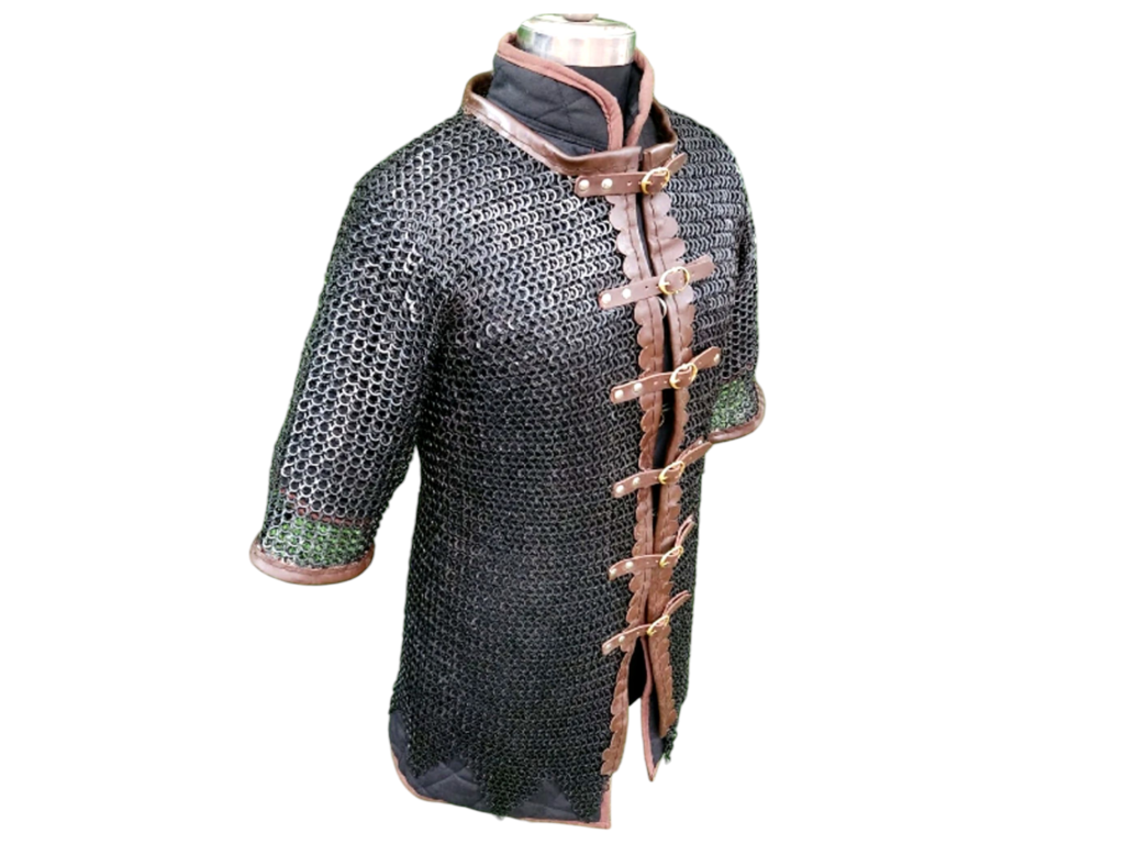 8mm Riveted Blackened Medieval Chainmail