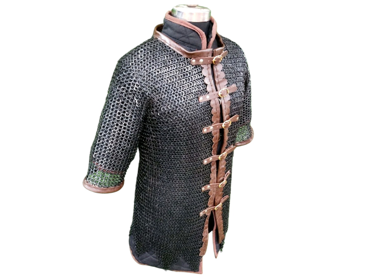 8mm Riveted Blackened Medieval Chainmail