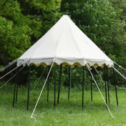 White tent awning