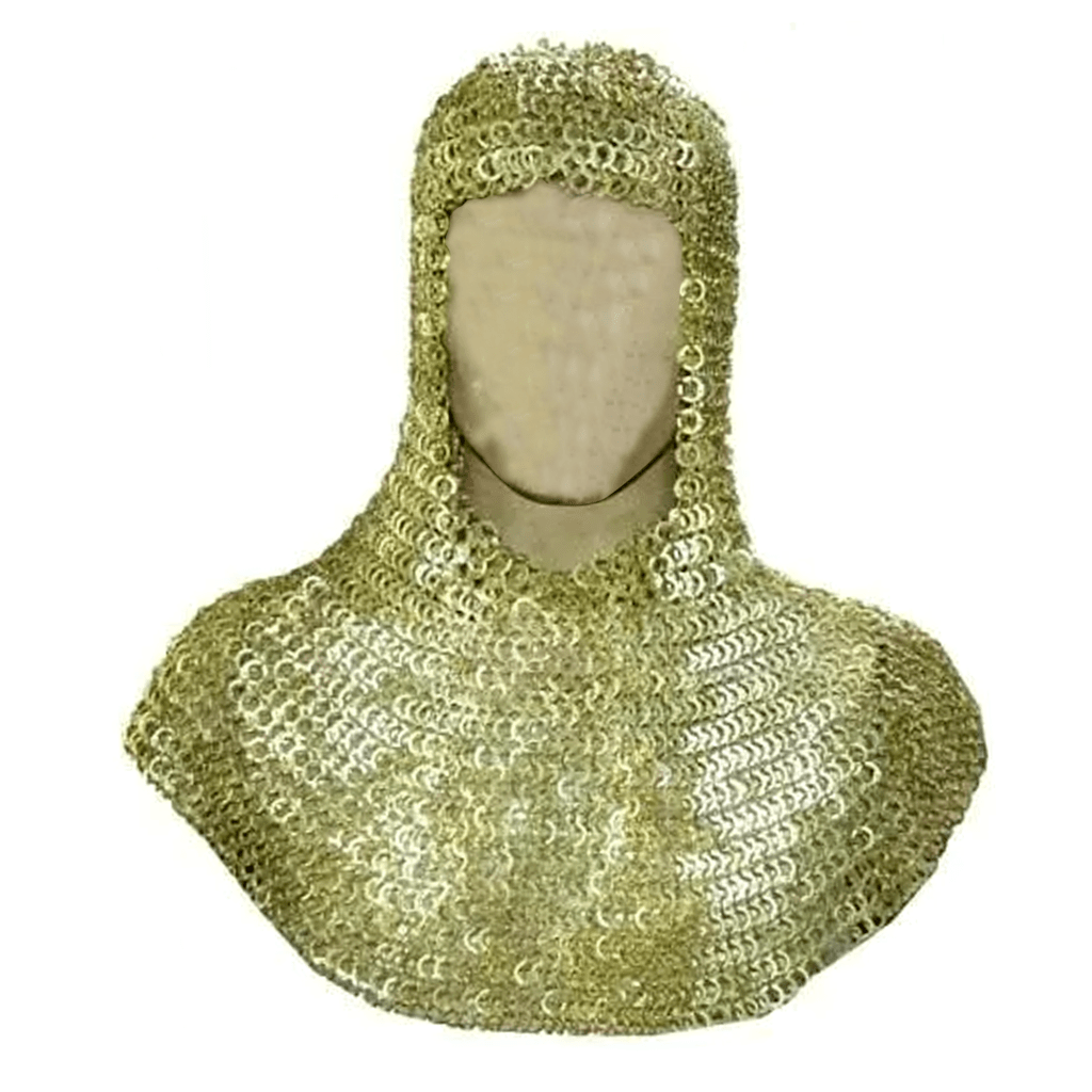 Medieval Chainmail Brass Coif