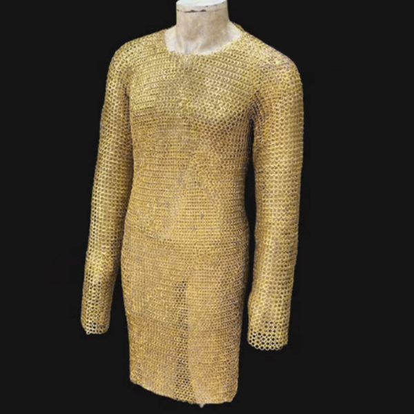 medieval hauberk brass chainmail