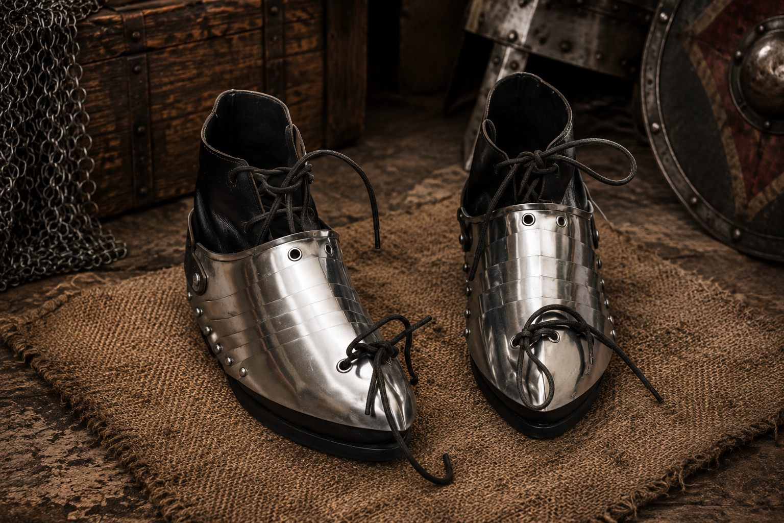 Hand-Forged Medieval Sabatons Steel Armor Boots (1) Hand-Forged Medieval Sabatons Steel Armor Boots