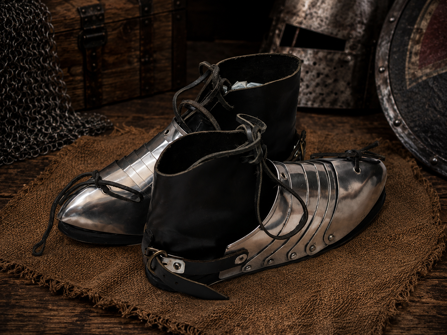 Hand-Forged Medieval Sabatons Steel Armor Boots (3)