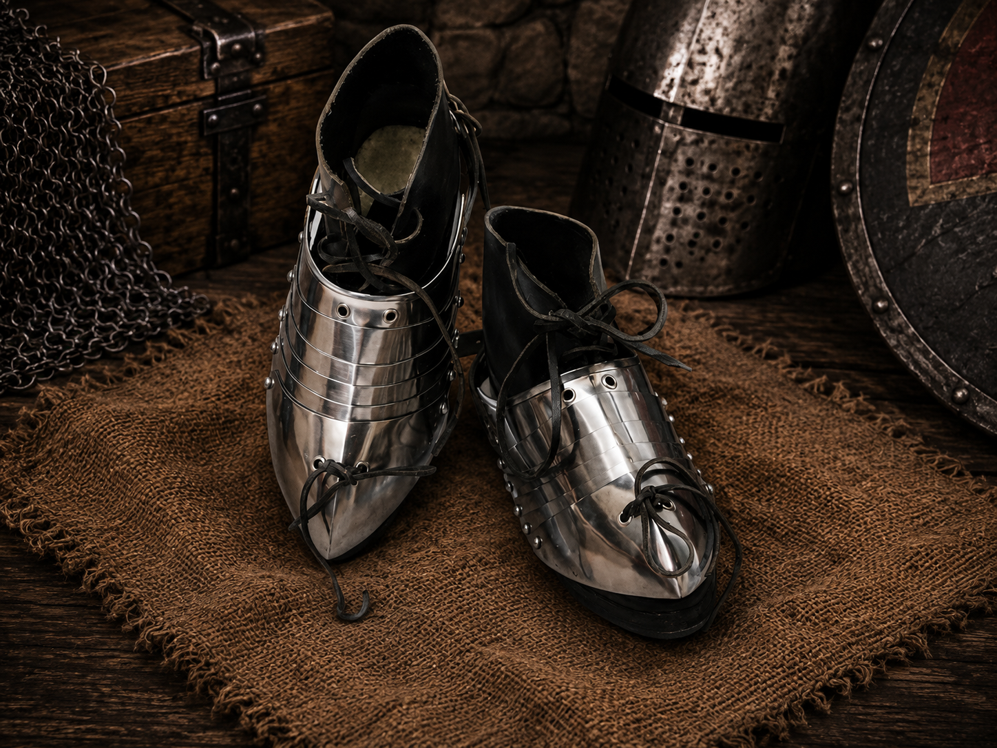 Hand-Forged Medieval Sabatons Steel Armor Boots (4)
