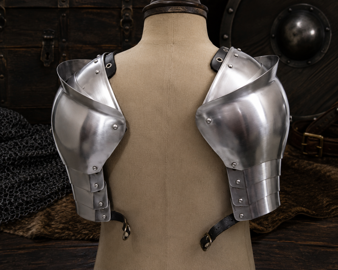 Medieval Steel Pauldrons – Reenactment Buhurt Shoulder Armour (6)