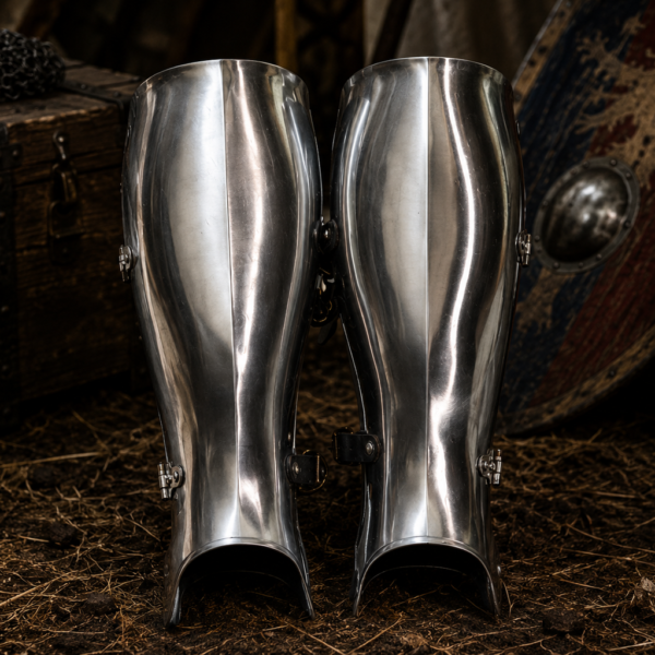 14th Century Medieval Steel Greaves