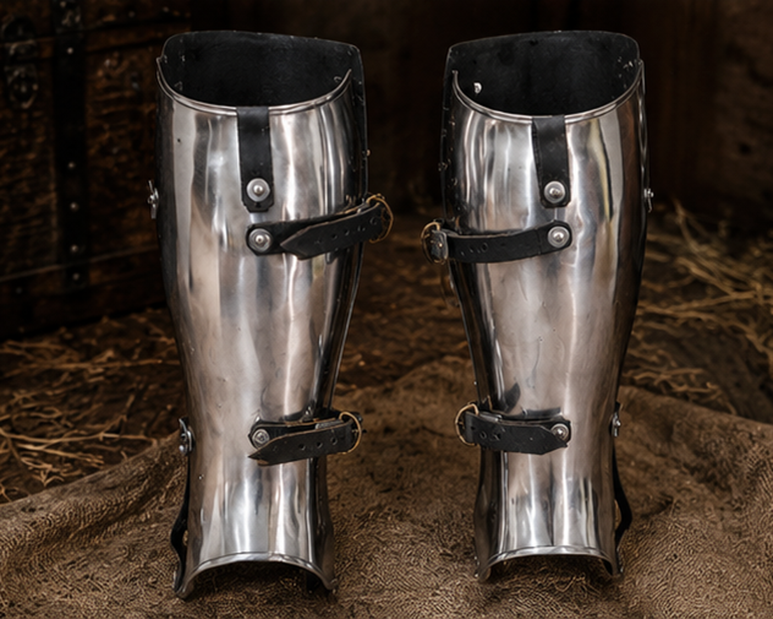 Steel Greaves 14th Century Medieval Leg Armor (7)