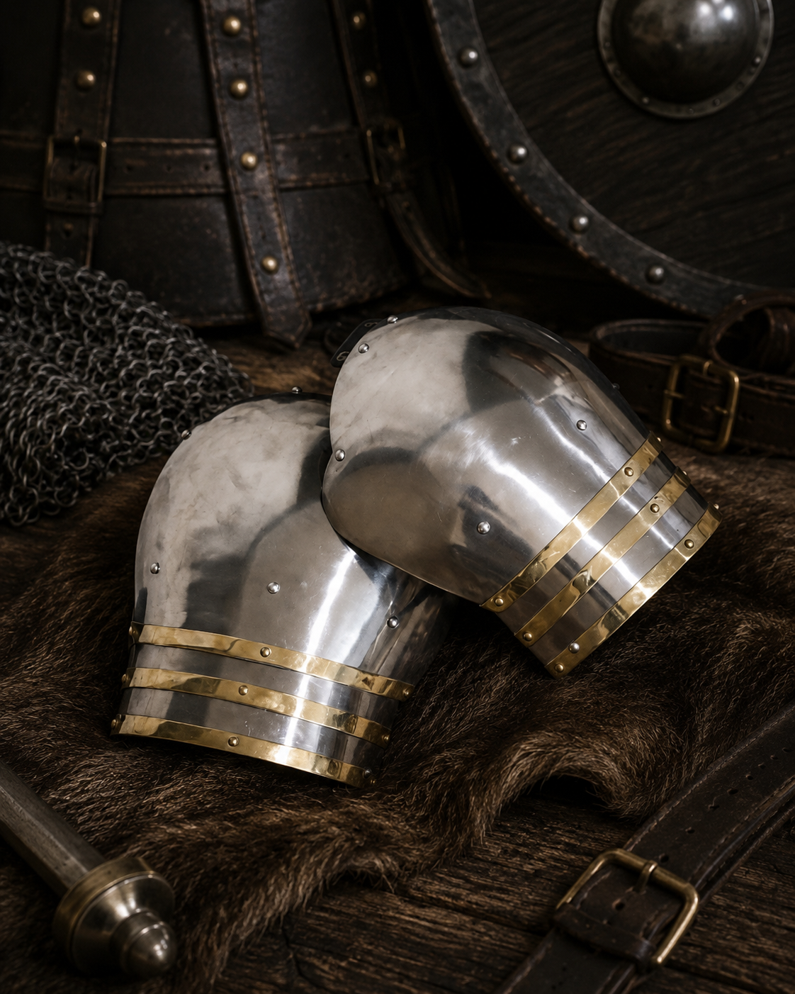 Steel Pauldrons Medieval Shoulder Armour (1)