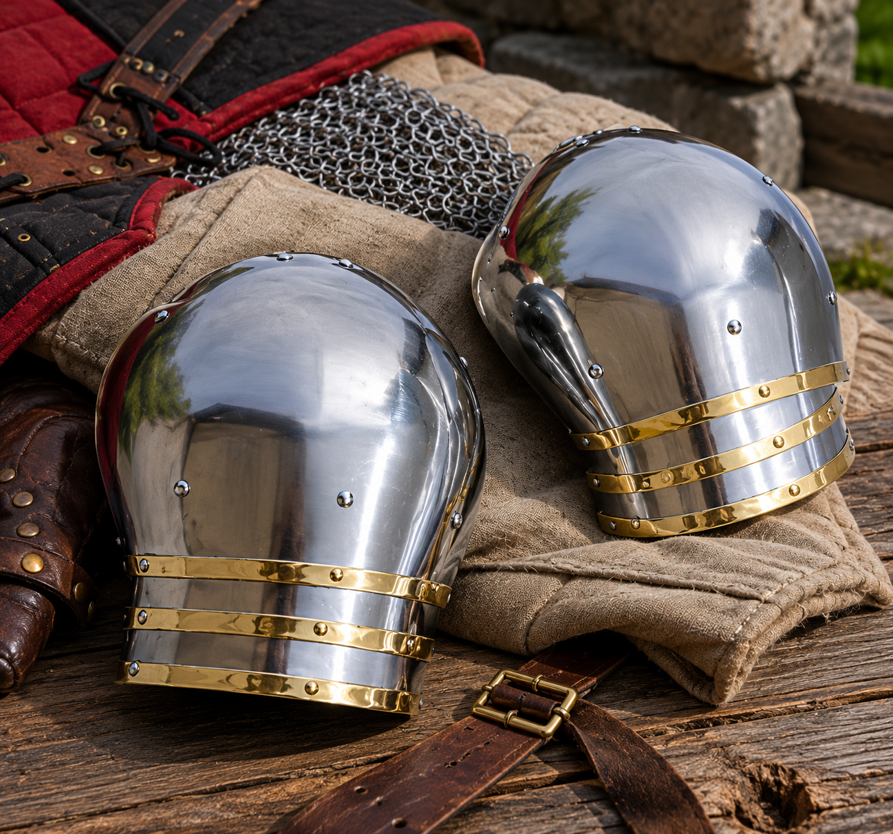Steel Pauldrons Medieval Shoulder Armour (4) Steel Pauldrons Medieval Shoulder Armour