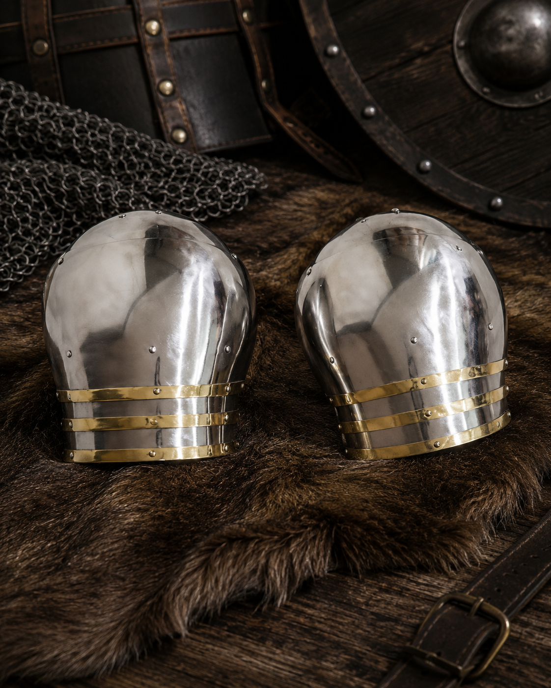 Steel Pauldrons Medieval Shoulder Armour (5)
