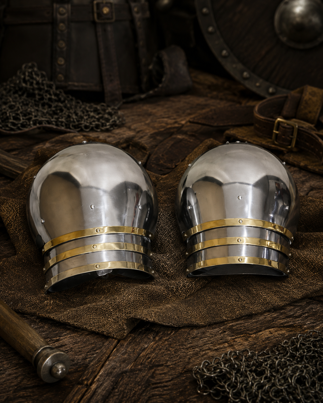 Steel Pauldrons Medieval Shoulder Armour (6)